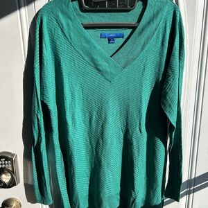 Apt. 9 Emerald V-Neck Sweater Top, medium